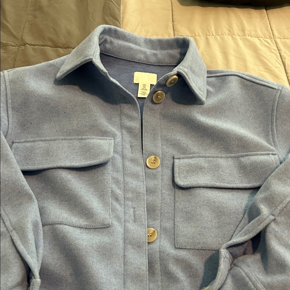 Blue Button-Up Shirt Jacket - Picture 2 of 2